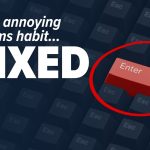 That annoying Teams habit... FIXED! Microsoft has corrected some annoying problems with Teams, as shown on an image of a keyboard filled with Esc keys and one red Enter key circled. A stylized A logo appears in the bottom left corner.